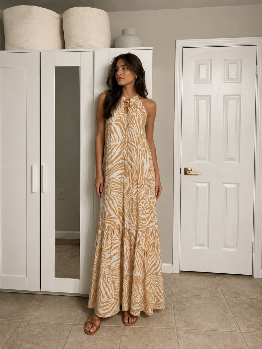 Boho fairy maxi dress mustard yellow zebra print festival summer dress 🌻